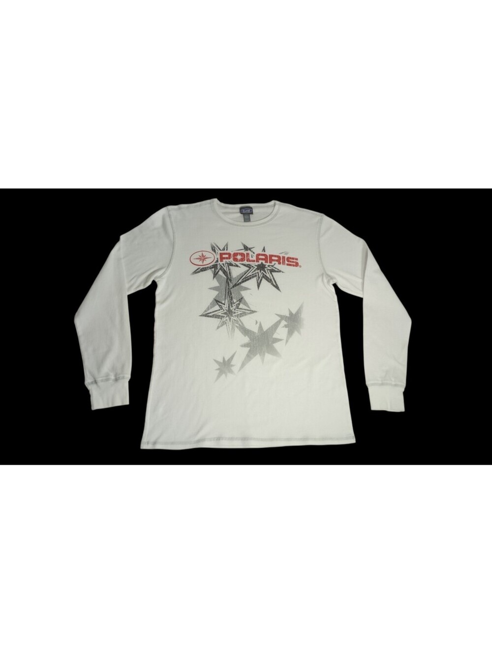 Polaris Thermal Waffle Knit Crew Neck Snowmobile Racing Shirt Size XL Graphics